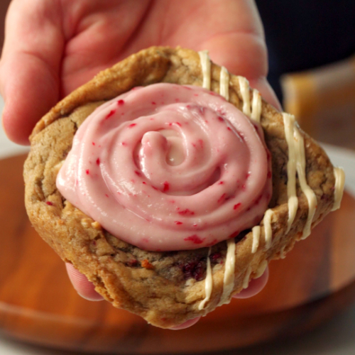 Framboos Witte Chocolade Cream Cheese Cookies